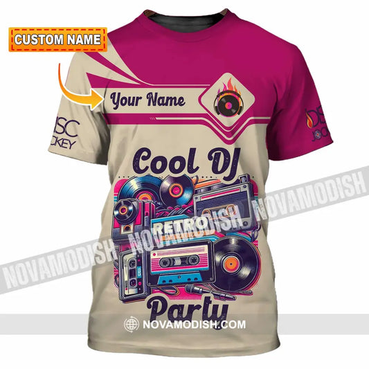 Unisex Shirt - Custom Text Shirt Cool DJ Retro Party Shirt T-shirt