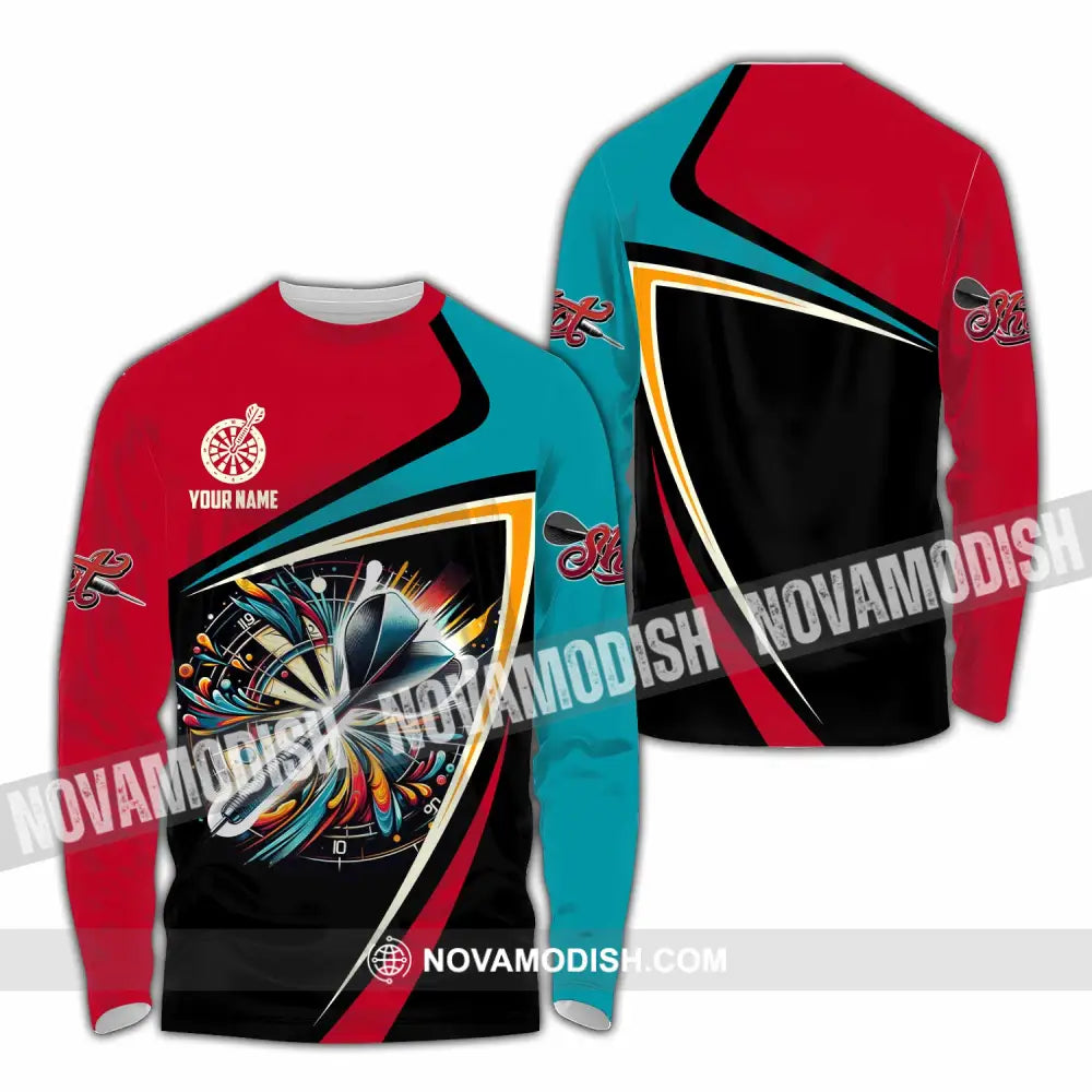 Unisex Shirt - Custom Text Shirt Dart Shirt Long Sleeve Shirt / S T-shirt