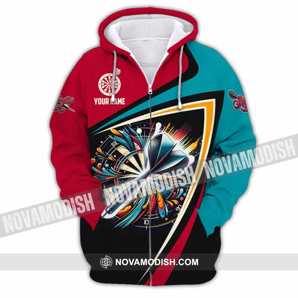 Unisex Shirt - Custom Text Shirt Dart Shirt Zipper Hoodie / S T-shirt