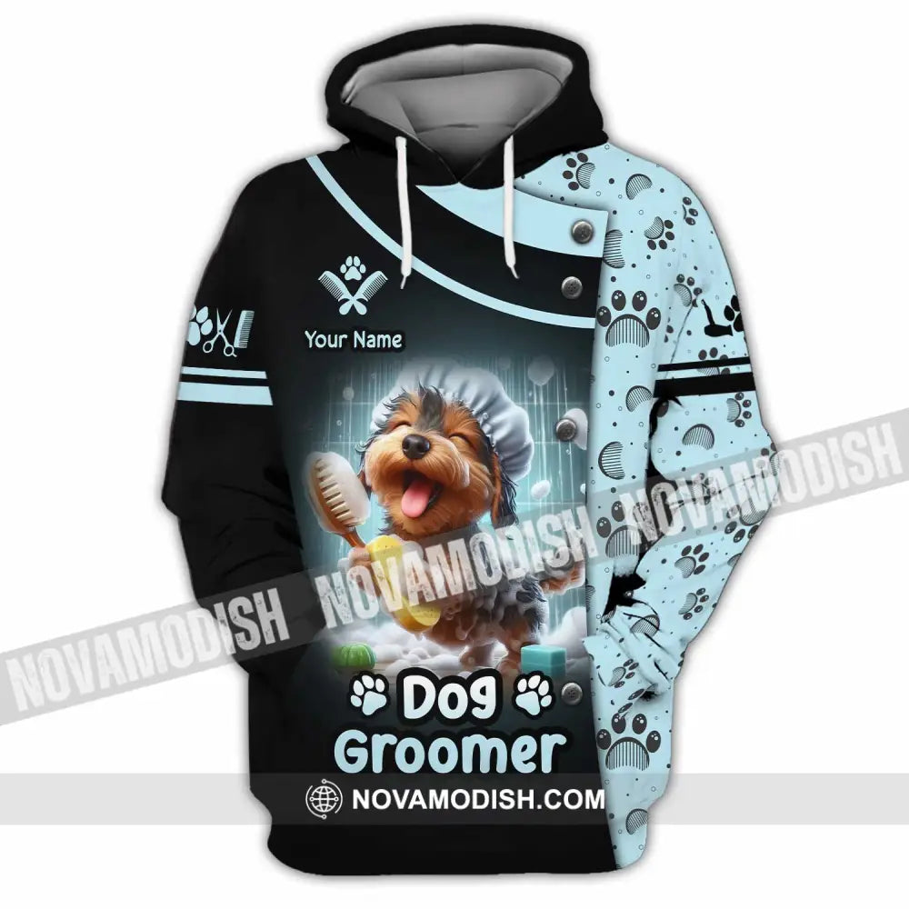 Unisex Shirt - Custom Text Shirt Dog Groomer Shirt Hoodie / S T-shirt