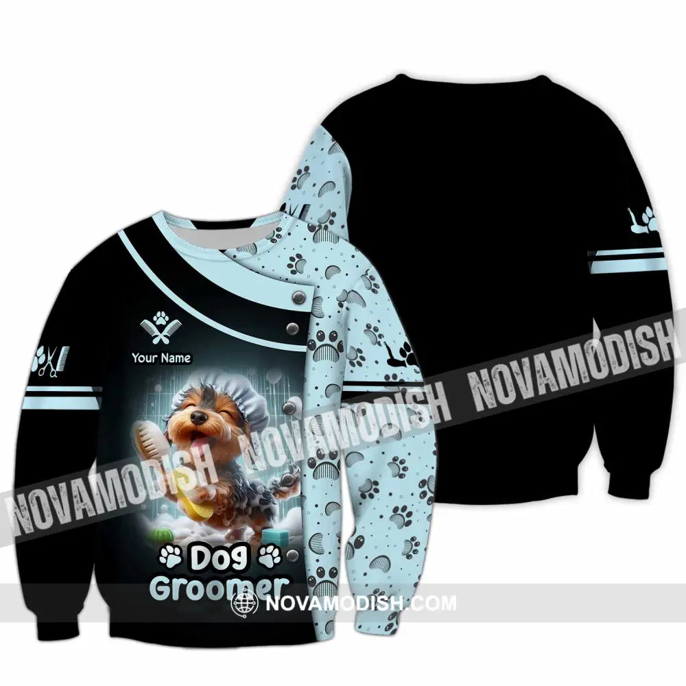 Unisex Shirt - Custom Text Shirt Dog Groomer Shirt Long Sleeve / S T-shirt