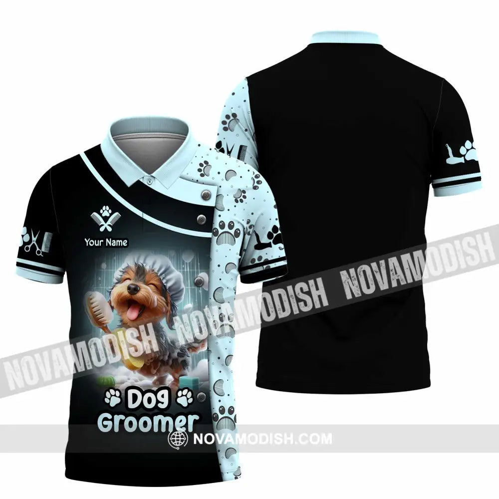 Unisex Shirt - Custom Text Shirt Dog Groomer Shirt Polo Shirt / S T-shirt