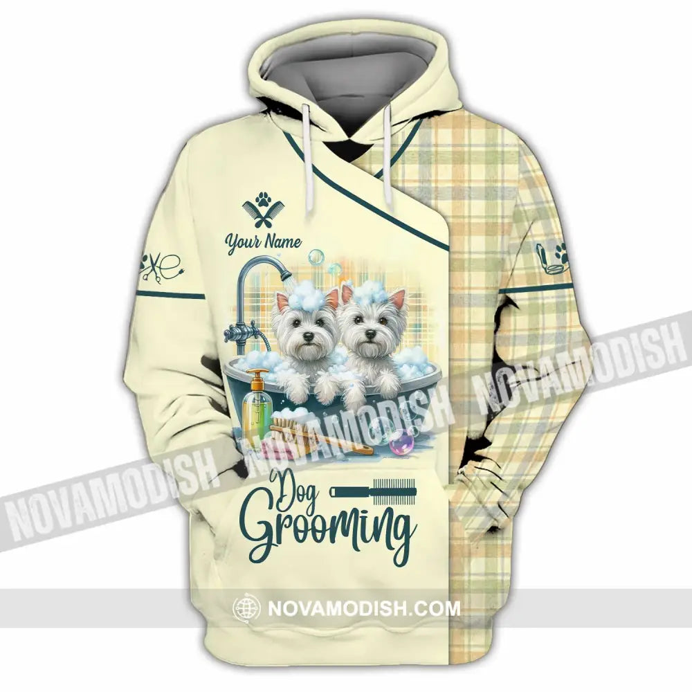 Unisex Shirt - Custom Text Shirt Dog Grooming Shirt Hoodie / S T-shirt