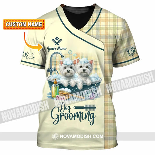 Unisex Shirt - Custom Text Shirt Dog Grooming Shirt T-shirt