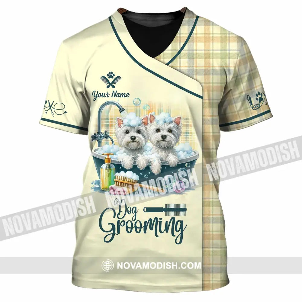 Unisex Shirt - Custom Text Shirt Dog Grooming Shirt T-Shirt / S T-shirt