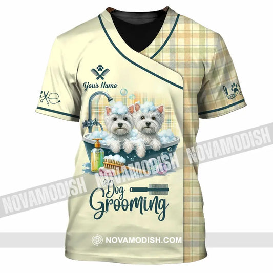 Unisex Shirt - Custom Text Shirt Dog Grooming Shirt T-Shirt / S T-shirt