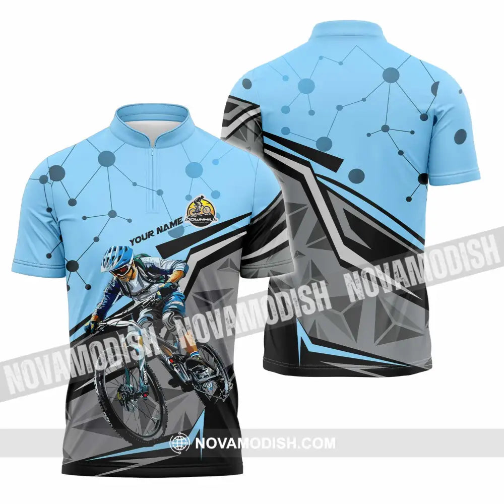 Unisex Shirt - Custom Text Shirt Downhill Shirt Zipper Polo Shirt / S T-shirt