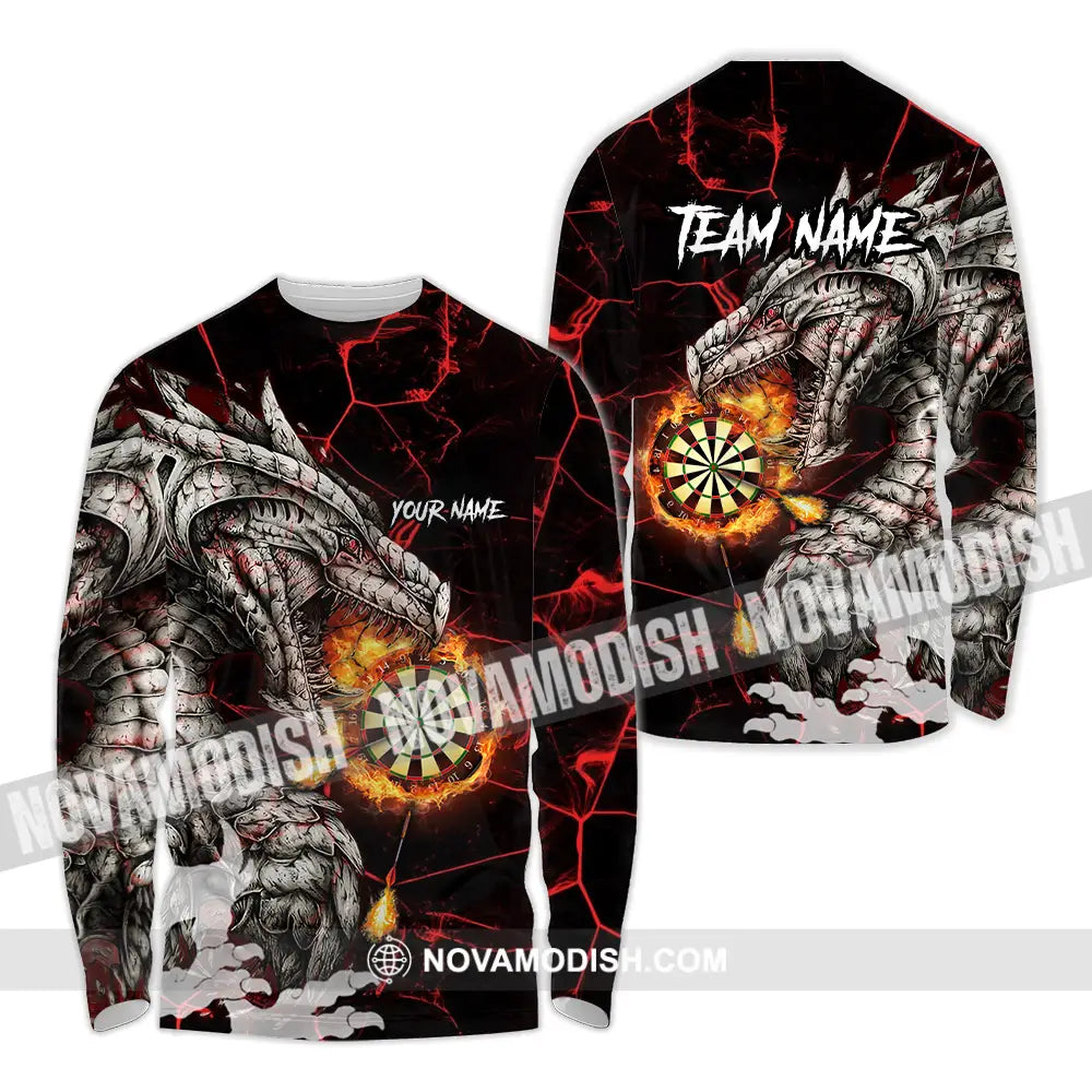 Unisex Shirt - Custom Text Shirt Dragon Dart Shirt Long Sleeve Shirt / S T-shirt