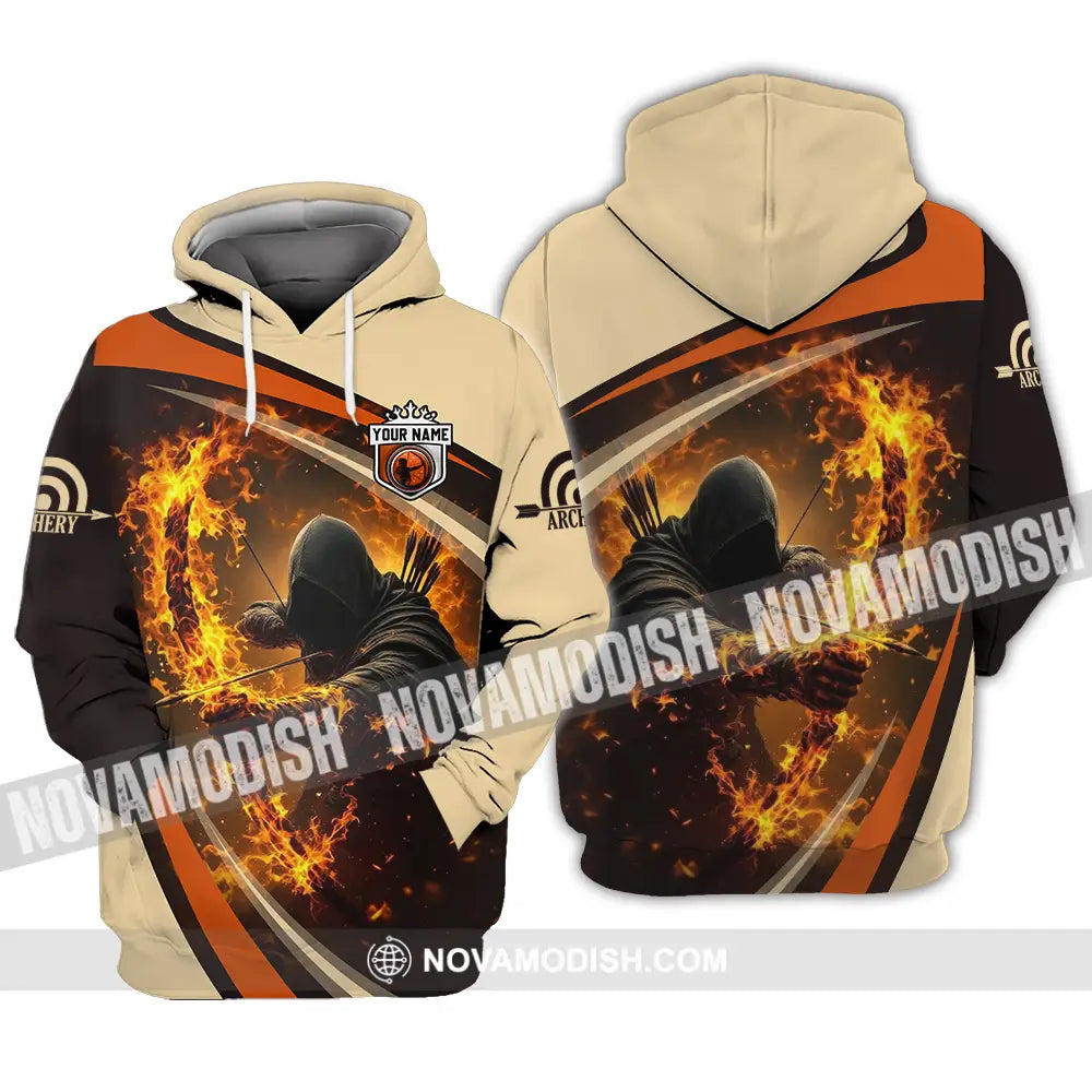 Unisex Shirt - Custom Text Shirt Fire Archery Hoodie / S T-shirt