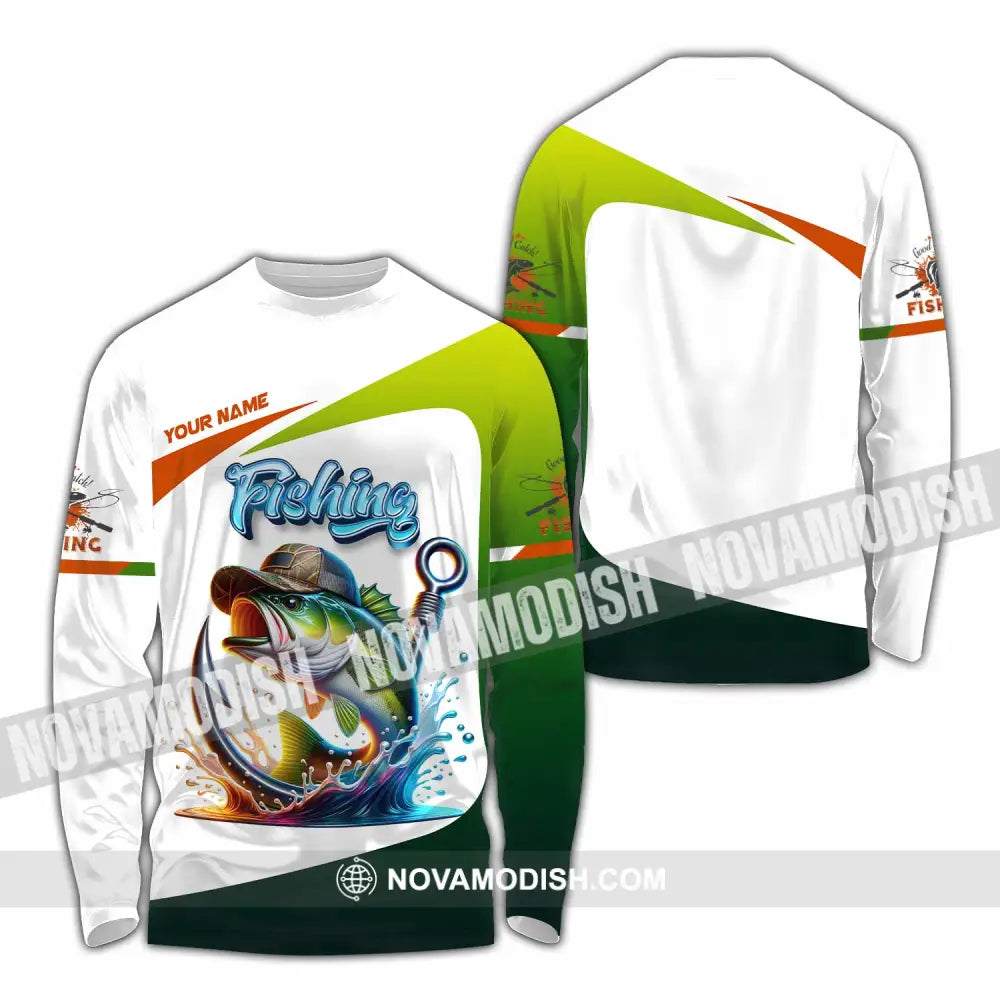 Unisex Shirt - Custom Text Shirt Fishing Lover Long Sleeve Shirt / S T-shirt