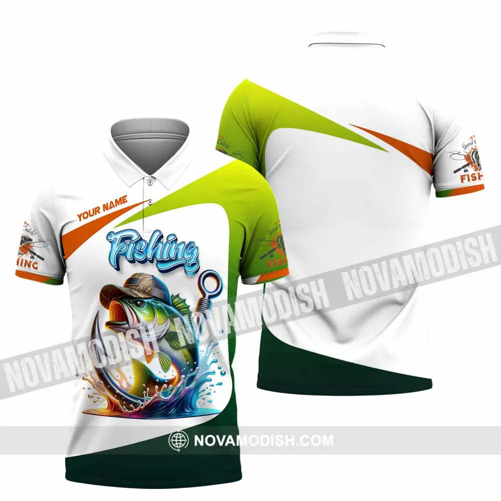 Unisex Shirt - Custom Text Shirt Fishing Lover Polo Shirt / S T-shirt