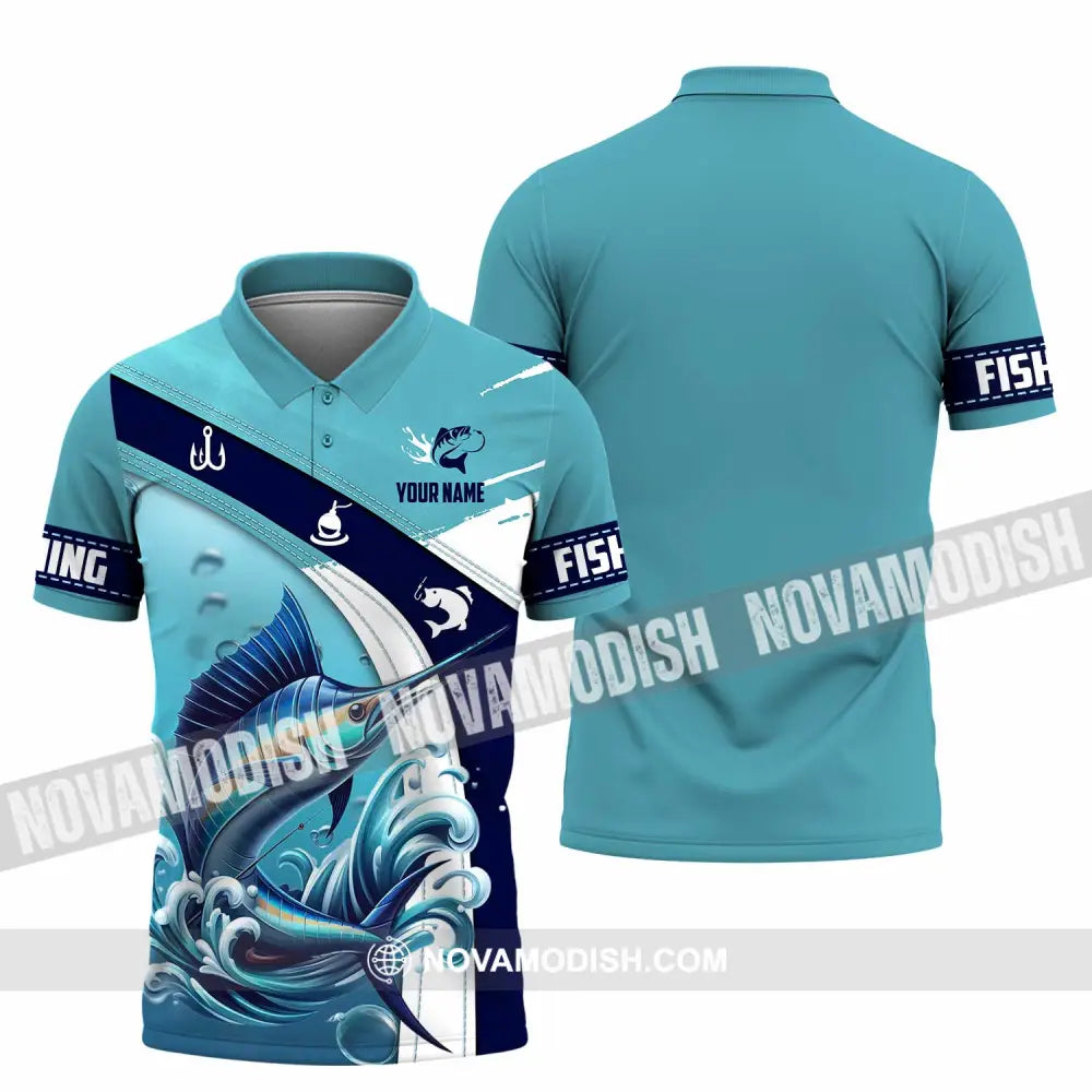 Unisex Shirt - Custom Text Shirt Fishing Lover Polo Shirt / S T-shirt