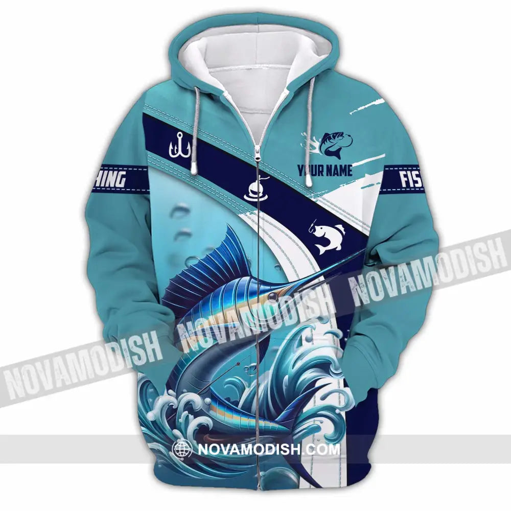 Unisex Shirt - Custom Text Shirt Fishing Lover Zipper Hoodie / S T-shirt