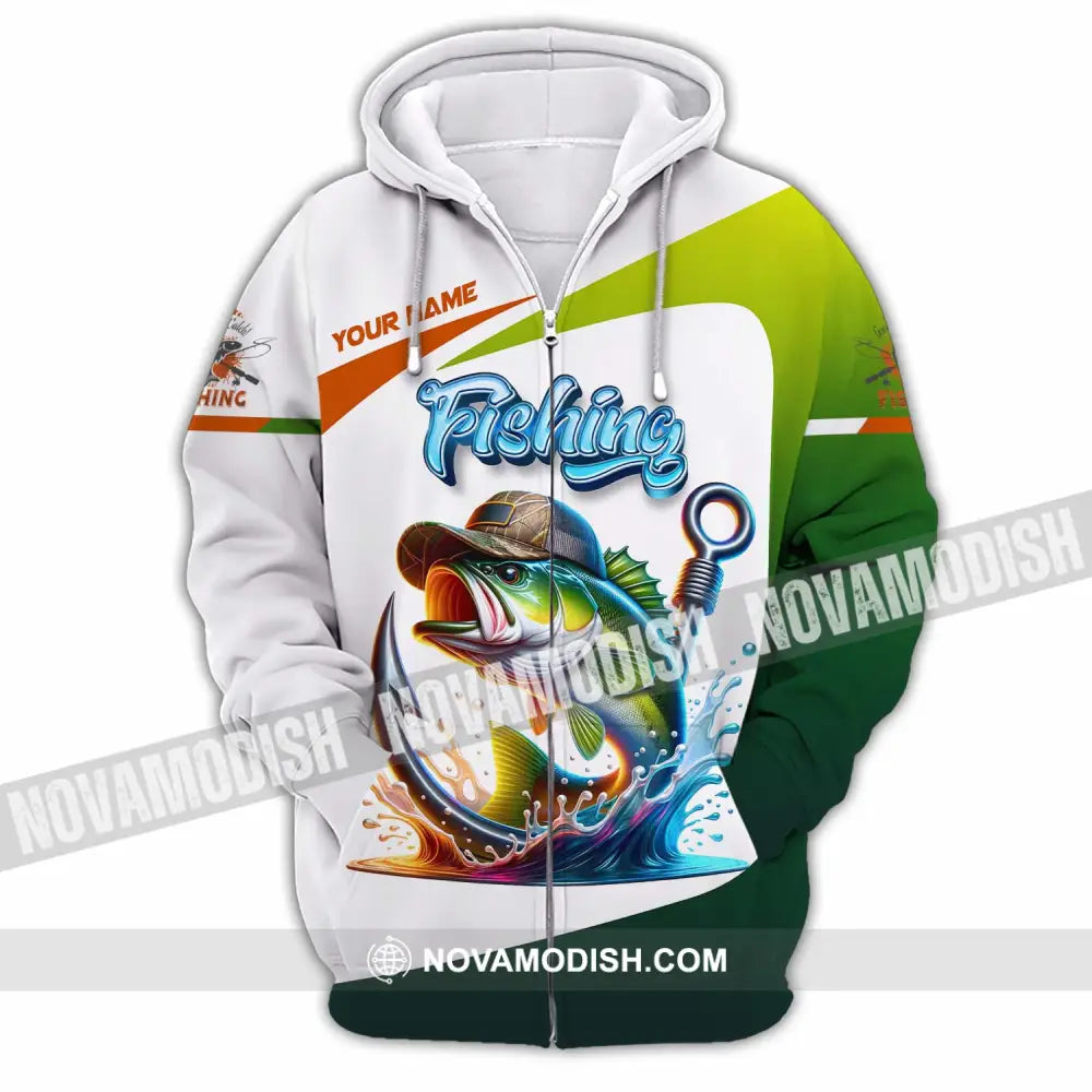 Unisex Shirt - Custom Text Shirt Fishing Lover Zipper Hoodie / S T-shirt