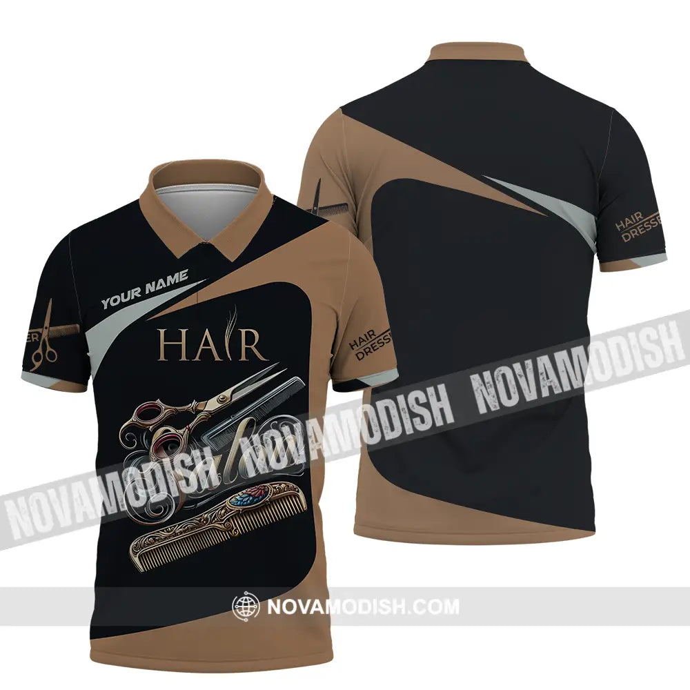 Unisex Shirt - Custom Text Shirt For Hair Salon Polo Shirt / S T-shirt