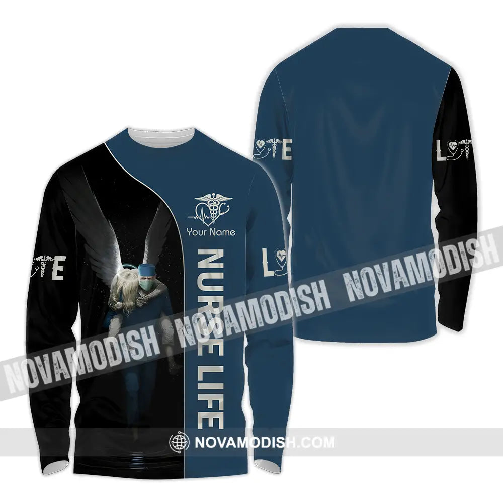 Unisex Shirt - Custom Text Shirt For Nurse Nurselife Nursing Long Sleeve Shirt / S T-shirt