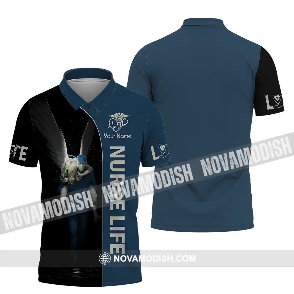 Unisex Shirt - Custom Text Shirt For Nurse Nurselife Nursing Polo Shirt / S T-shirt