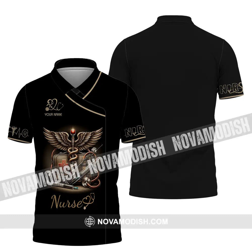 Unisex Shirt - Custom Text Shirt For Nurse Nurselife Nursing Polo Shirt / S T-shirt