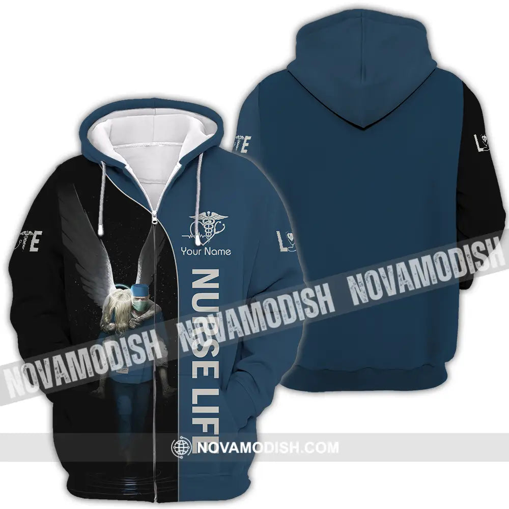 Unisex Shirt - Custom Text Shirt For Nurse Nurselife Nursing Zipper Hoodie / S T-shirt