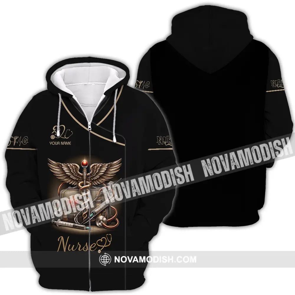 Unisex Shirt - Custom Text Shirt For Nurse Nurselife Nursing Zipper Hoodie / S T-shirt