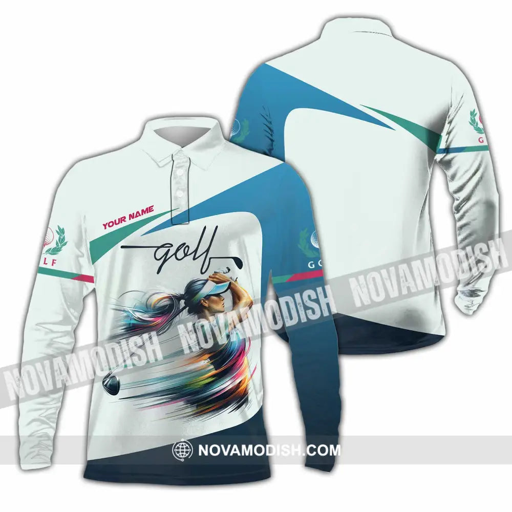 Unisex Shirt - Custom Text Shirt Golf Shirt Long Sleeve Polo / S T-shirt
