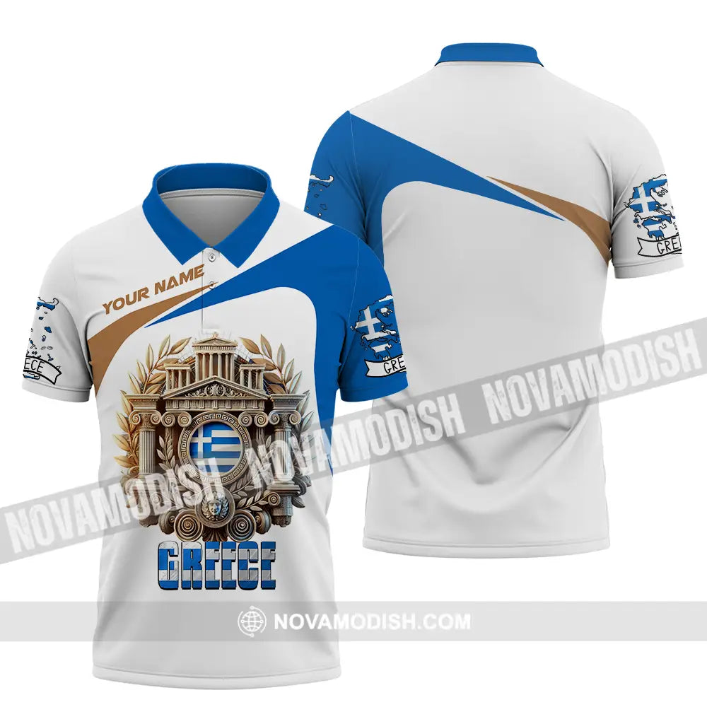 Unisex Shirt - Custom Text Shirt Greece Polo Shirt / S T-shirt