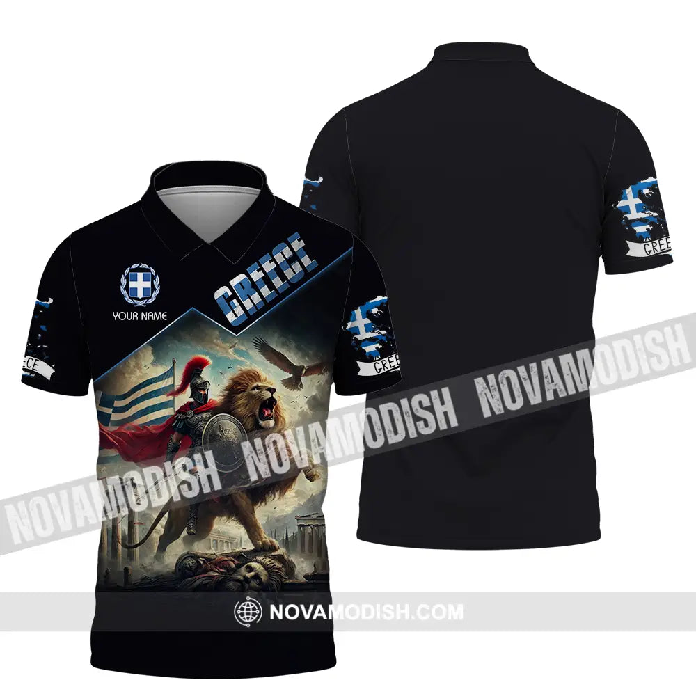 Unisex Shirt - Custom Text Shirt Greece Polo Shirt / S T-shirt