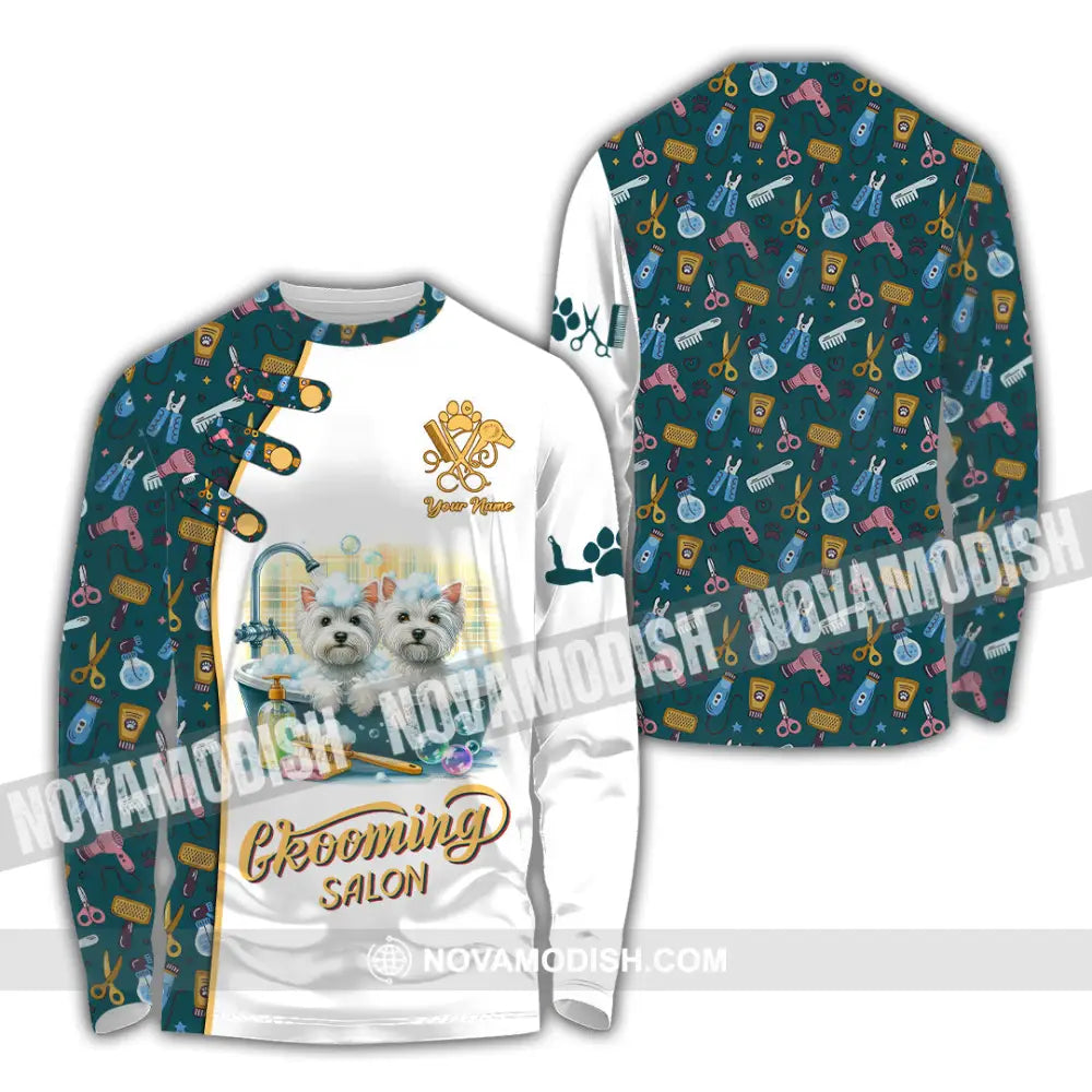 Unisex Shirt - Custom Text Shirt Groom Salon Shirt Long Sleeve Shirt / S T-shirt