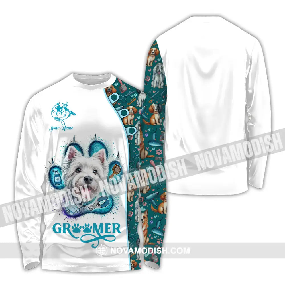 Unisex Shirt - Custom Text Shirt Groomer Shirt Long Sleeve Shirt / S T-shirt