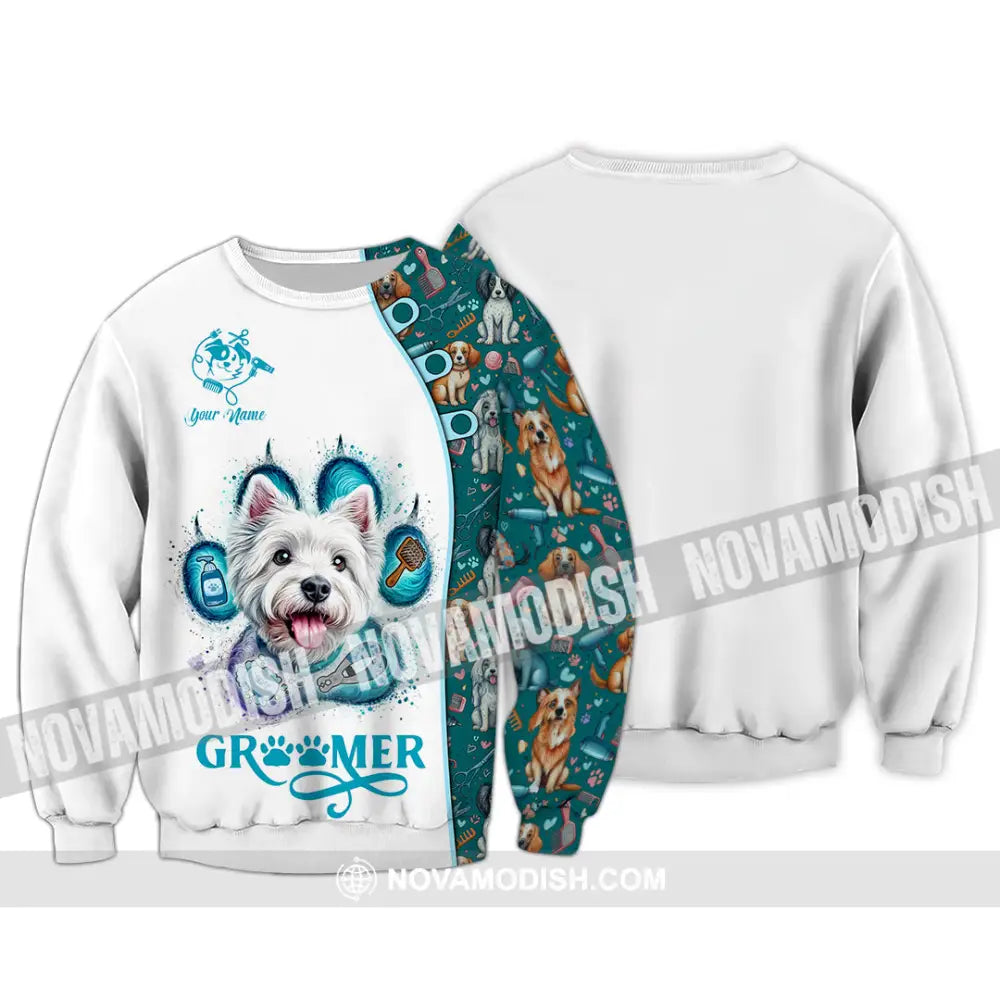 Unisex Shirt - Custom Text Shirt Groomer Shirt Long Sleeve / S T-shirt