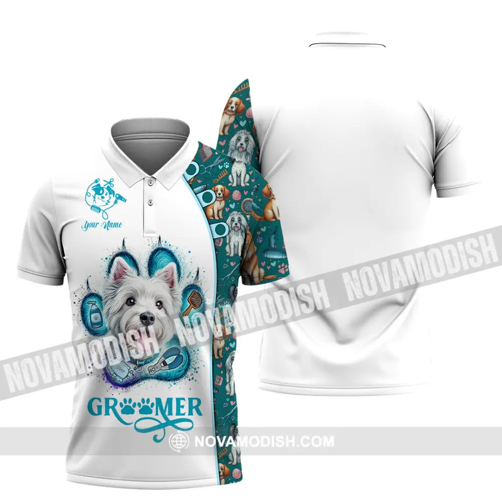 Unisex Shirt - Custom Text Shirt Groomer Shirt Polo Shirt / S T-shirt