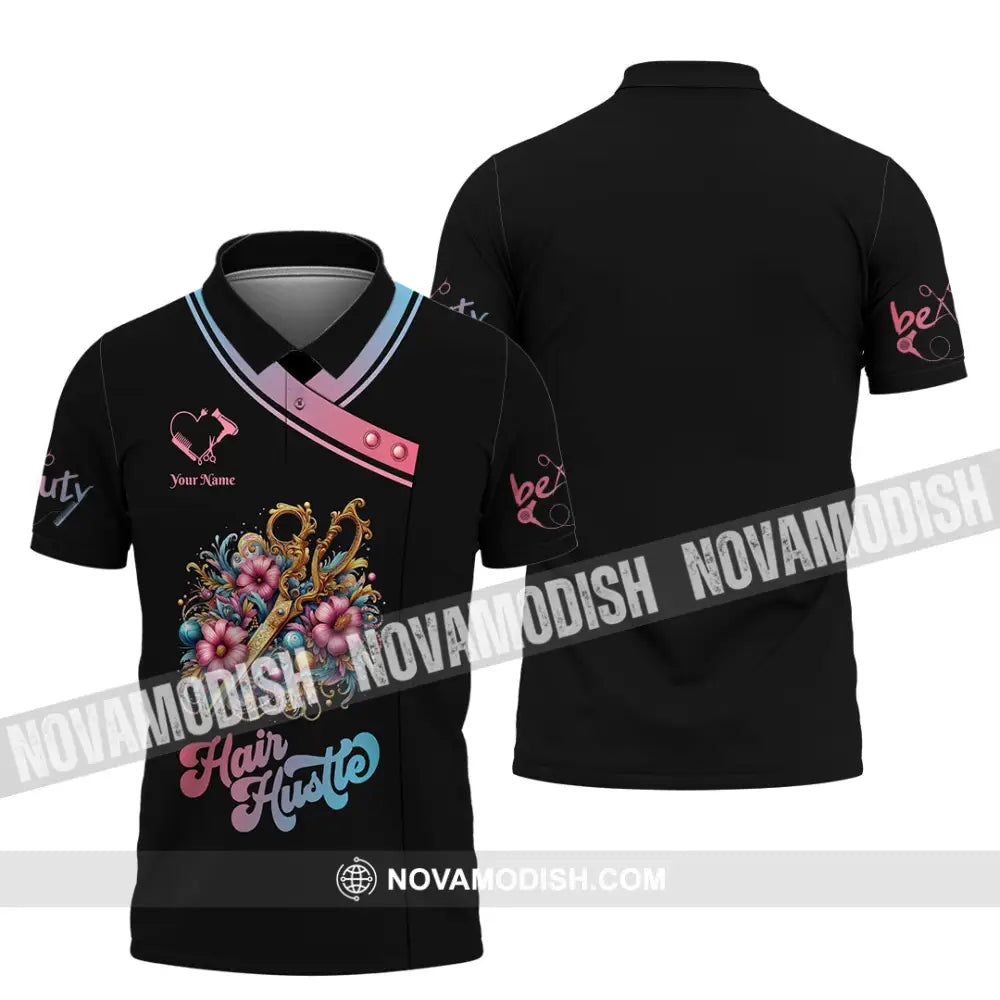 Unisex Shirt - Custom Text Hair Hustle Polo / S T-Shirt
