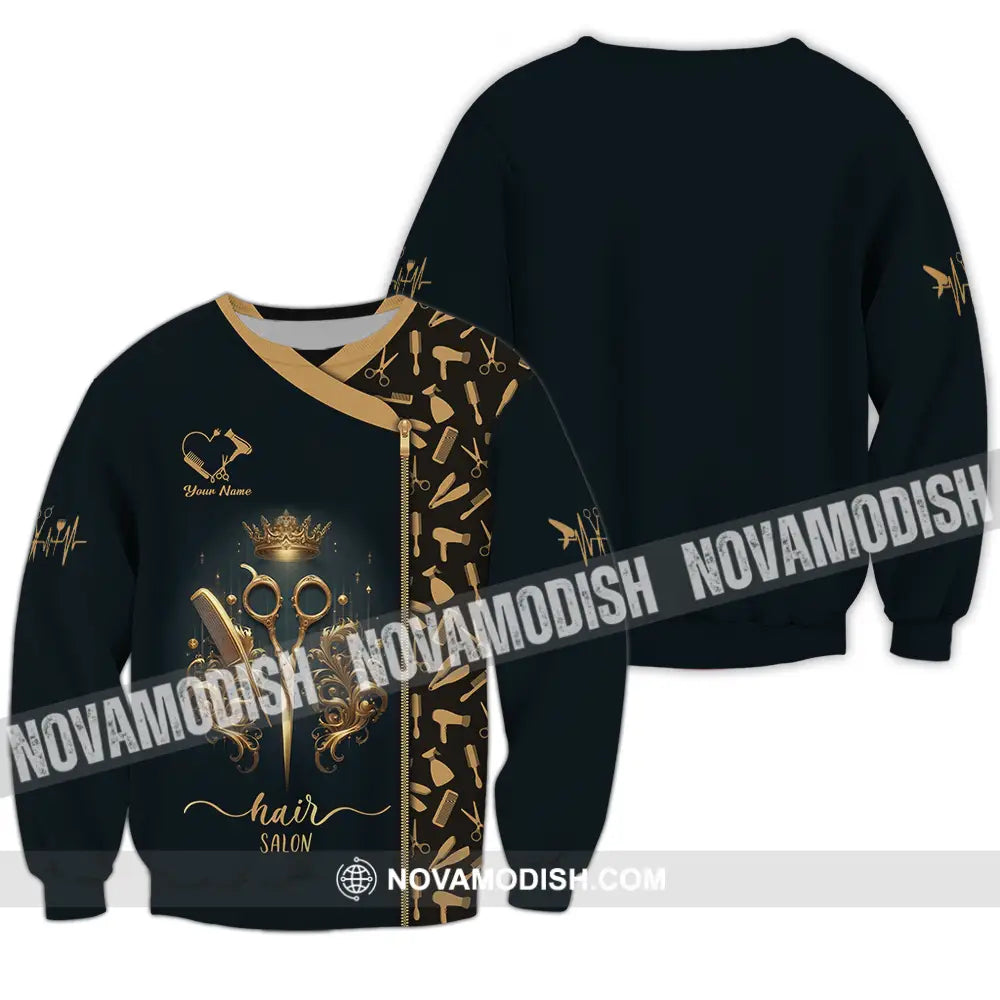 Unisex Shirt - Custom Text Hair Salon Long Sleeve / S T-Shirt