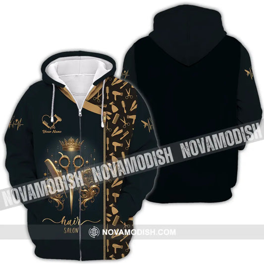 Unisex Shirt - Custom Text Hair Salon Zipper Hoodie / S T-Shirt