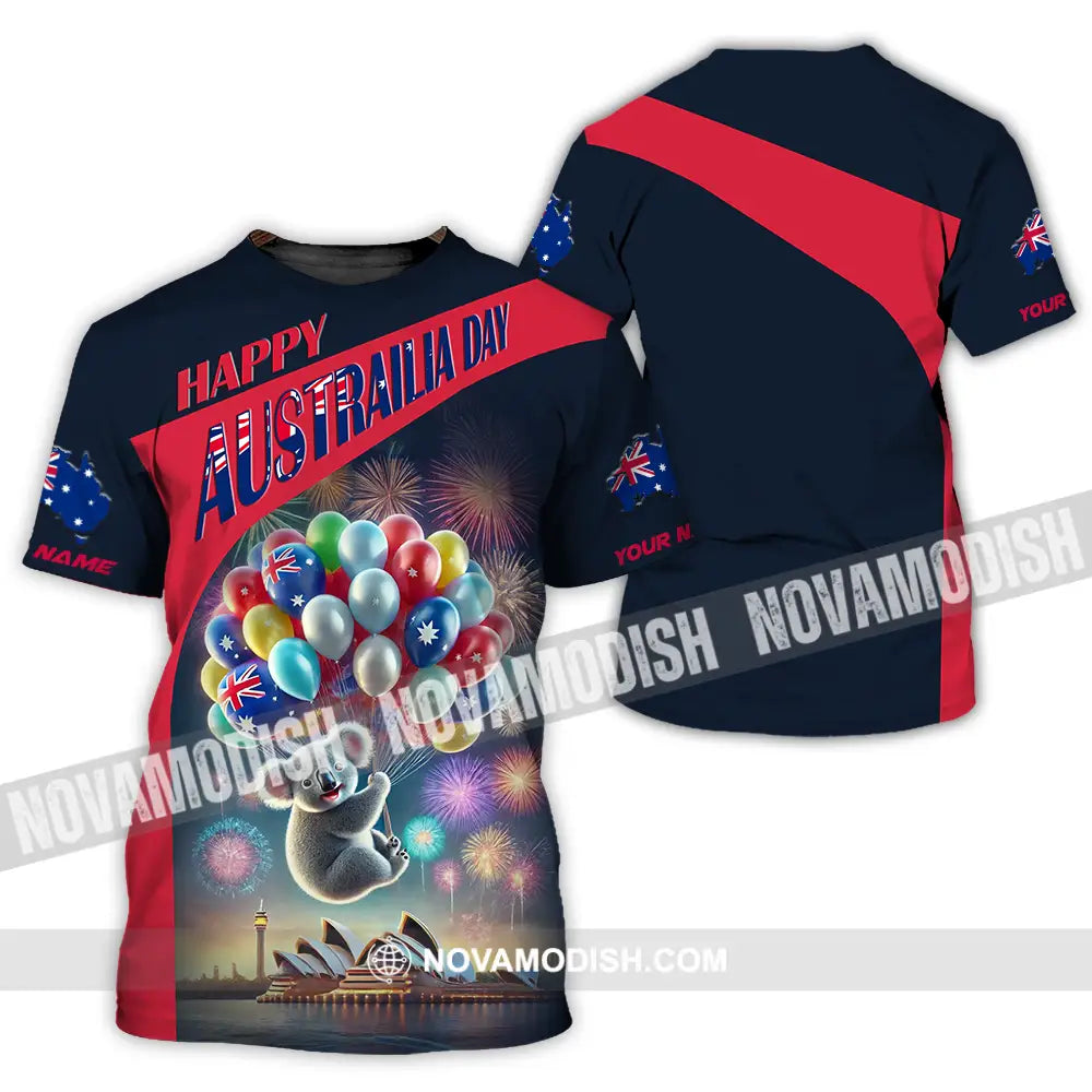 Unisex Shirt - Custom Text Happy Australia Day T-Shirt / S T-Shirt