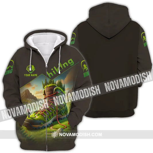 Unisex Shirt - Custom Text Shirt Hiking Lover Zipper Hoodie / S T-shirt