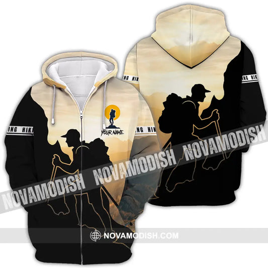 Unisex Shirt - Custom Text Shirt Hiking Zipper Hoodie / S T-shirt