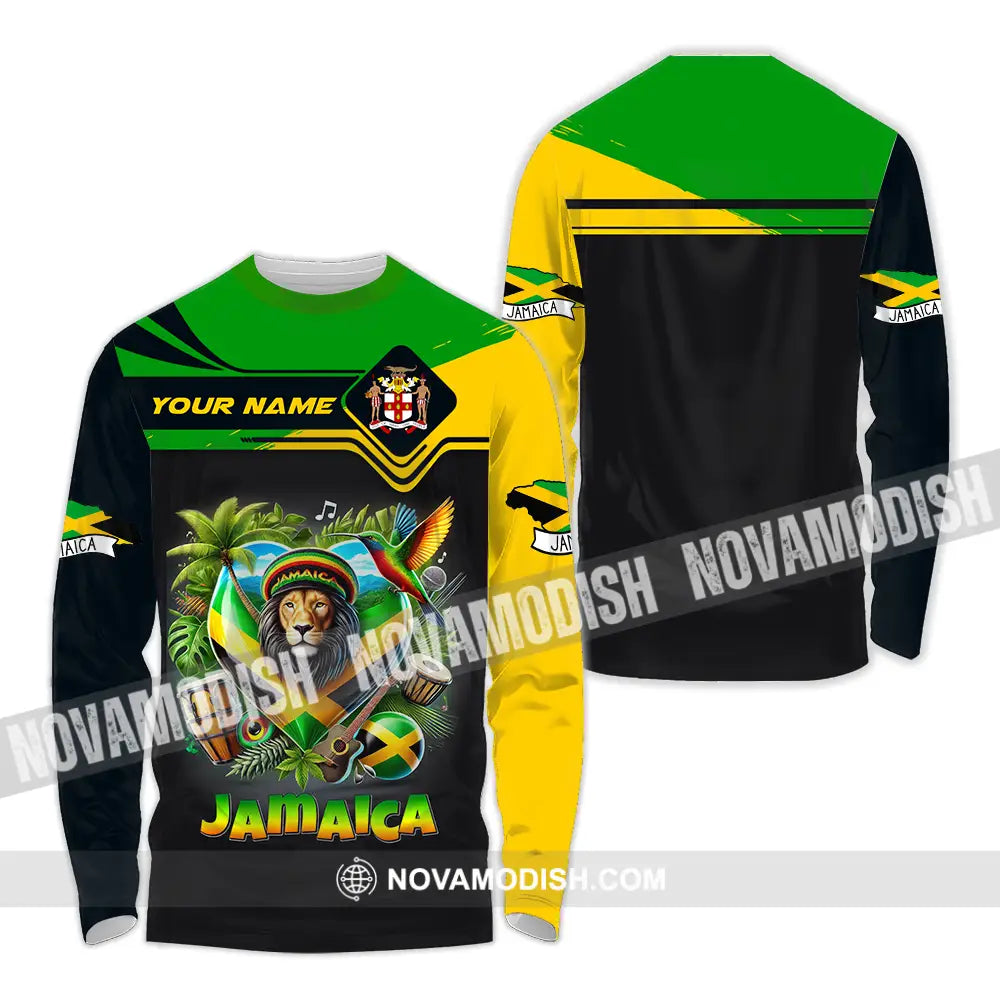 Unisex Shirt - Custom Text Shirt Jamaica Long Sleeve Shirt / S T-shirt