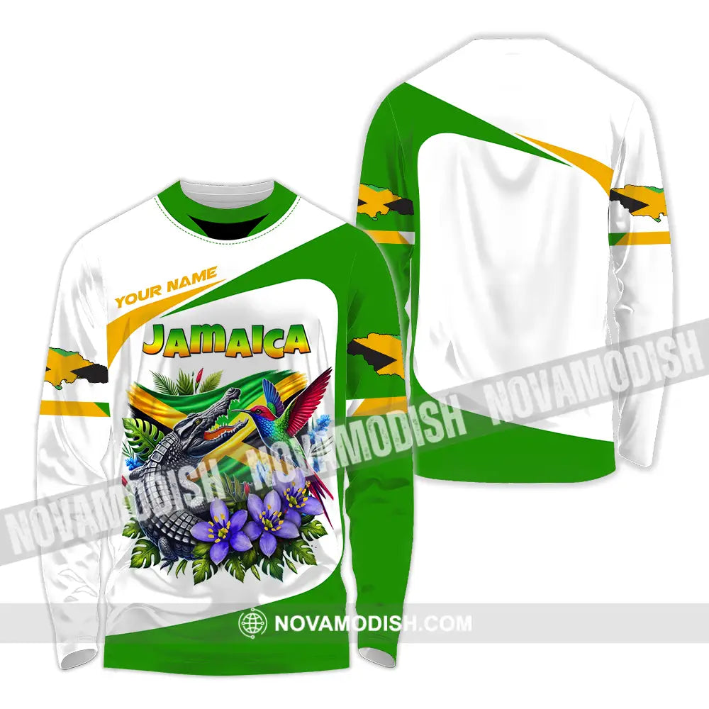 Unisex Shirt - Custom Text Shirt Jamaica Long Sleeve Shirt / S T-shirt