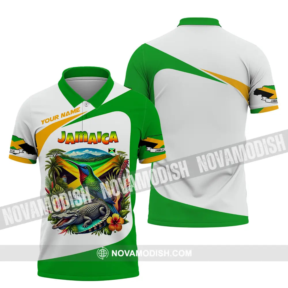 Unisex Shirt - Custom Text Shirt Jamaica Polo Shirt / S T-shirt