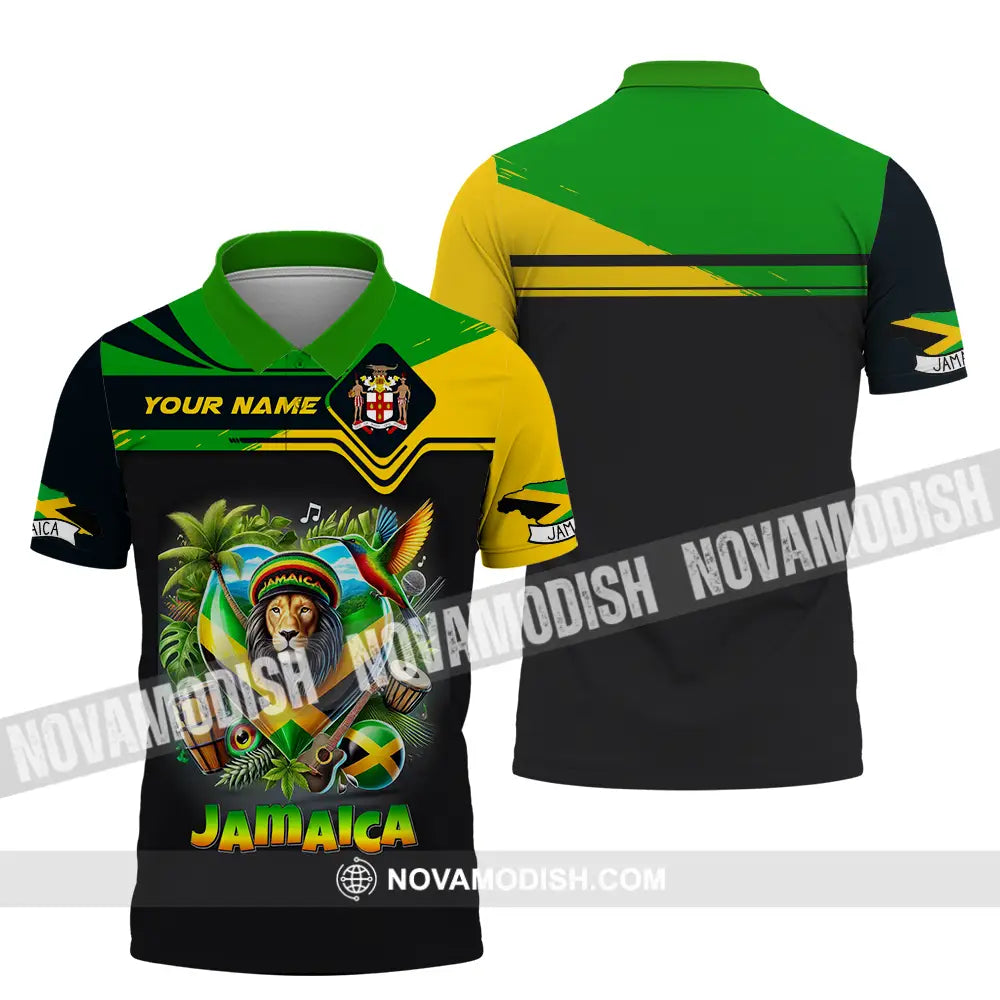Unisex Shirt - Custom Text Shirt Jamaica Polo Shirt / S T-shirt