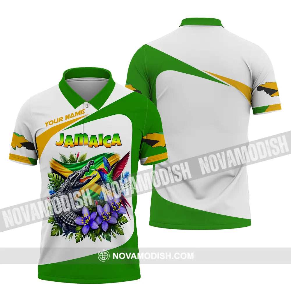 Unisex Shirt - Custom Text Shirt Jamaica Polo Shirt / S T-shirt