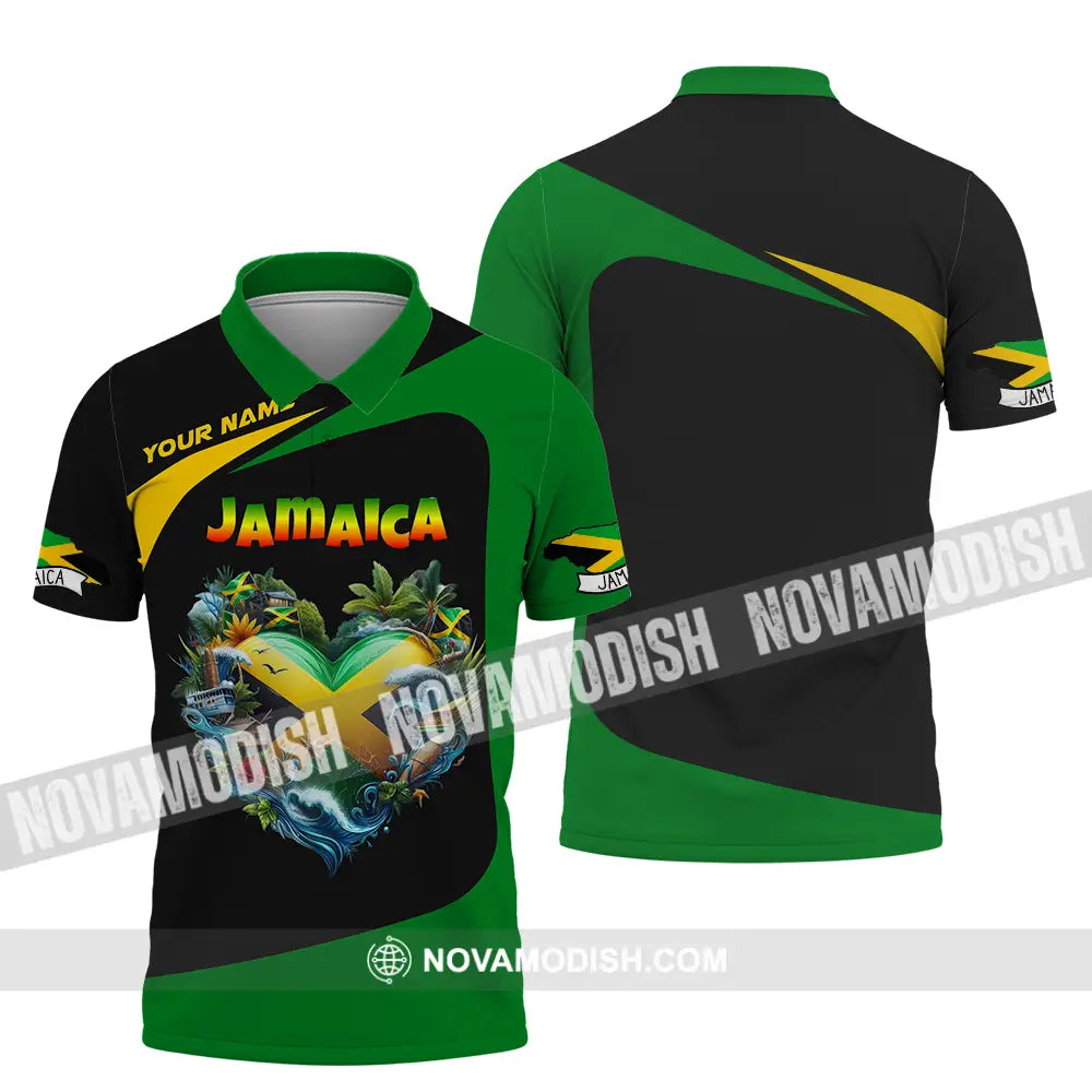 Unisex Shirt - Custom Text Shirt Jamaica Polo Shirt / S T-shirt