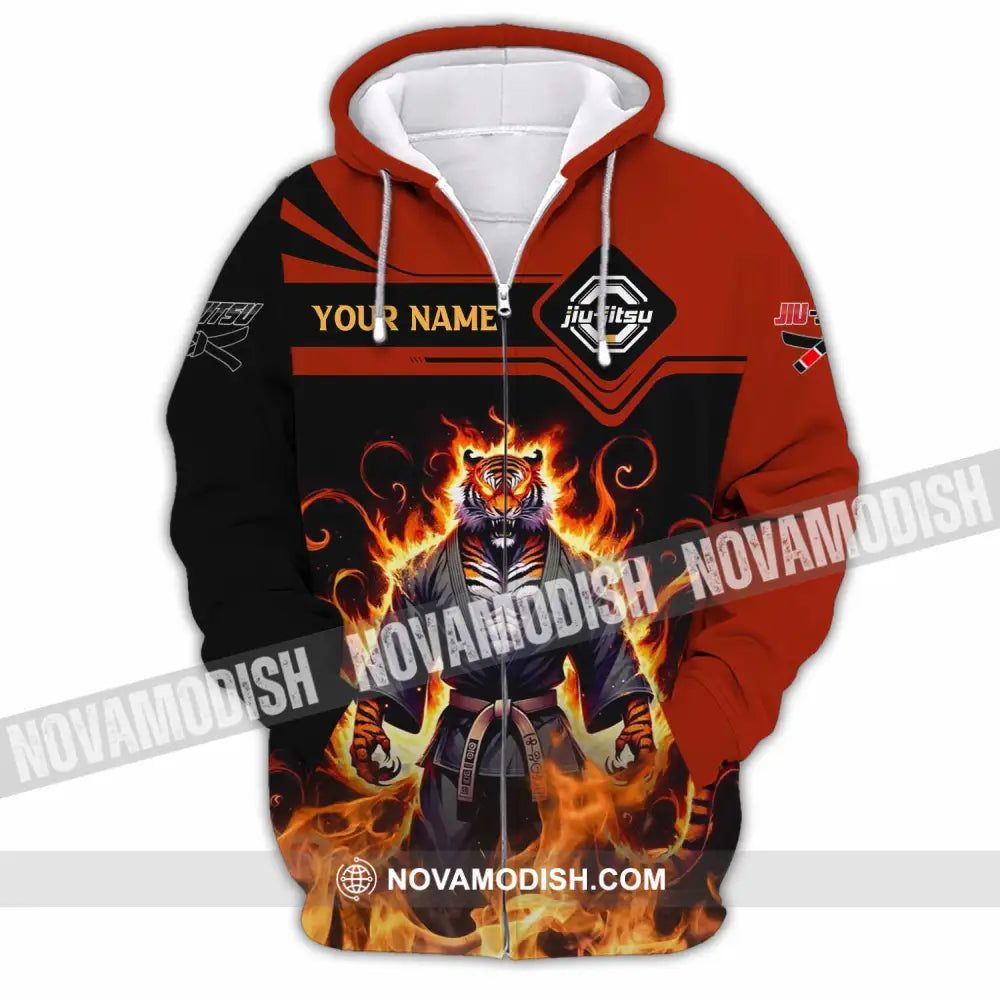Unisex Shirt - Custom Text Shirt Jiu Jitsu Shirt Zipper Hoodie / S T-shirt