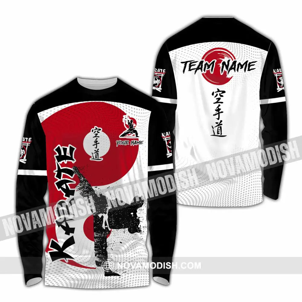 Unisex Shirt - Custom Text Shirt Karate Shirt Long Sleeve Shirt / S T-shirt