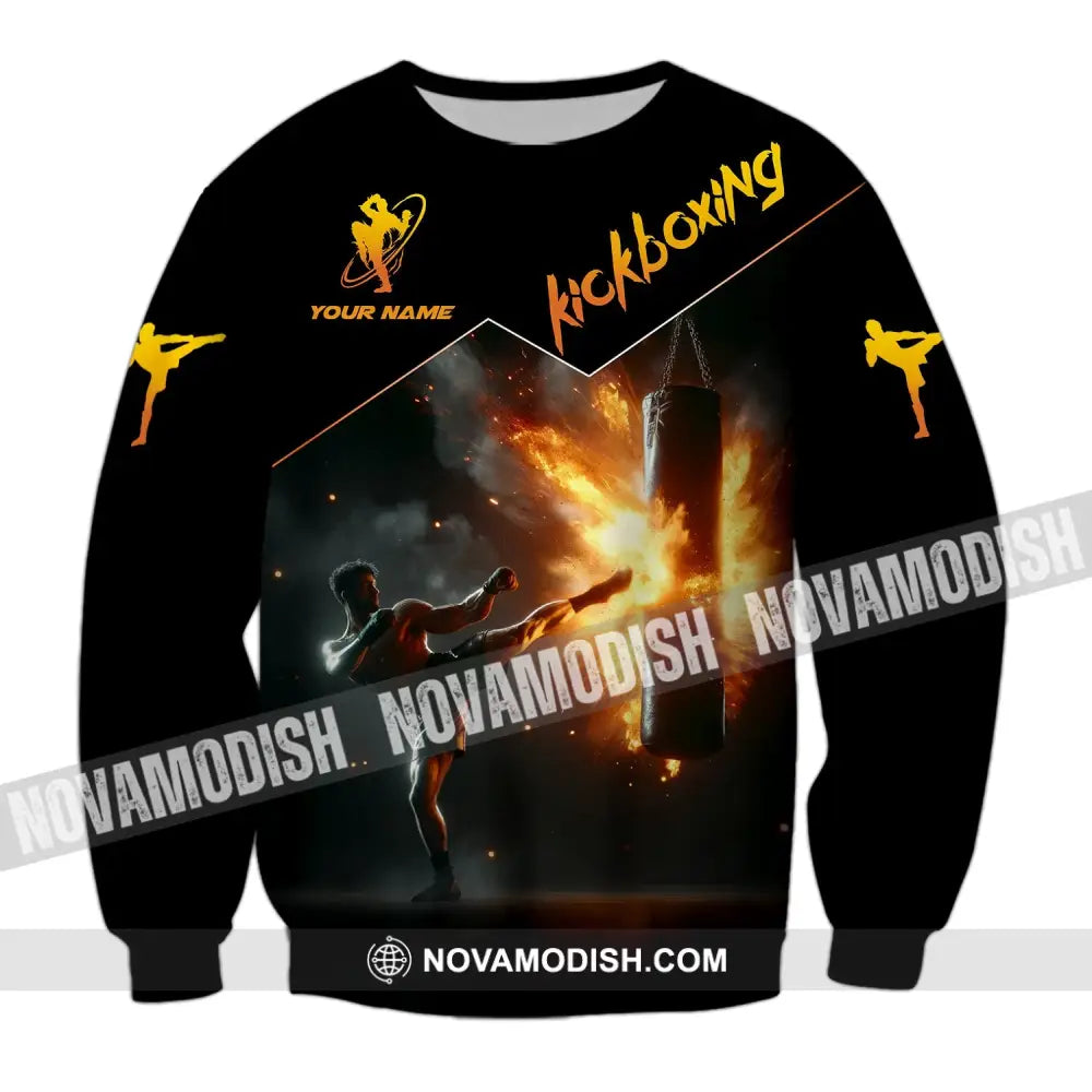 Unisex Shirt - Custom Text Kickboxing Long Sleeve / S T-Shirt