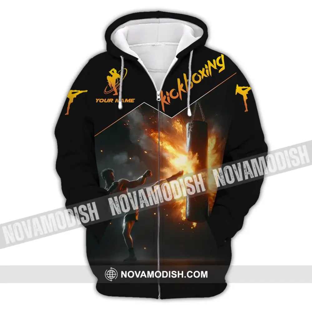 Unisex Shirt - Custom Text Kickboxing Zipper Hoodie / S T-Shirt