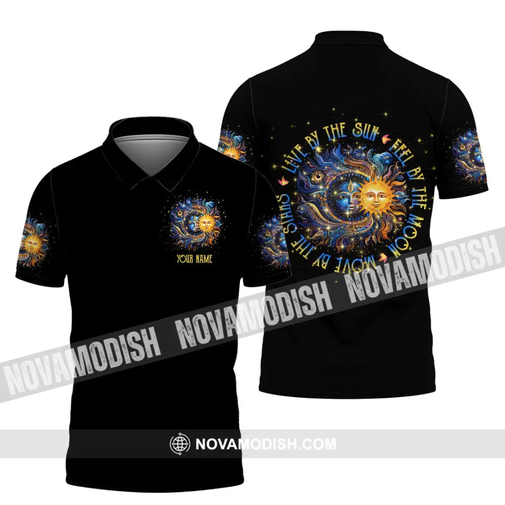 Unisex Shirt - Custom Text Shirt Live By The Sun Hippie Shirt Polo Shirt / S T-shirt