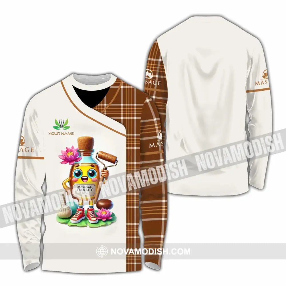 Unisex Shirt - Custom Text Massage Therapy Oils Long Sleeve / S T-Shirt