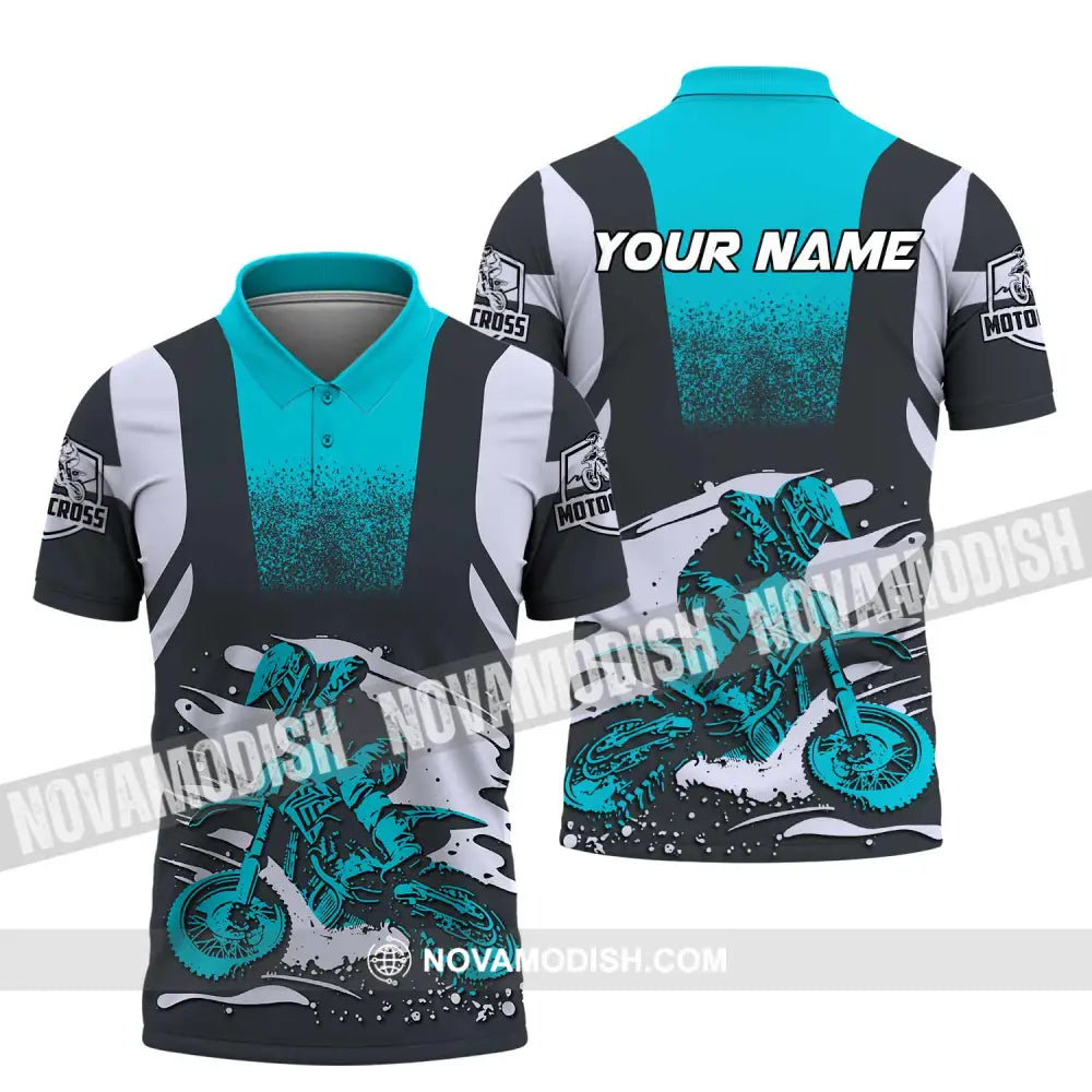 Unisex Shirt - Custom Text Motocross Sport Shirt Polo Shirt / S T-shirt